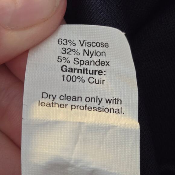 J Crew Womens NWOT Pants Size 8 Leather Trim Dark Navy Skinny Leg - Picture 6 of 7